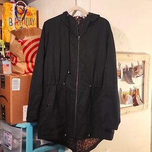 Time & Tru Black Rain Coat